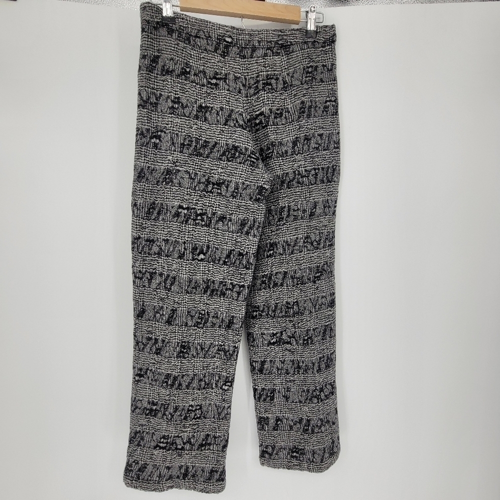 INGRID MUNT knitted black white straight leg wool viscose pants size small - Picture 2 of 11